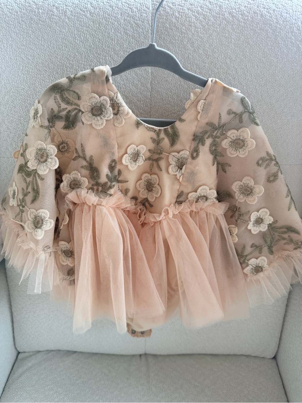 Baby boho Floral Embroidered Tulle dress